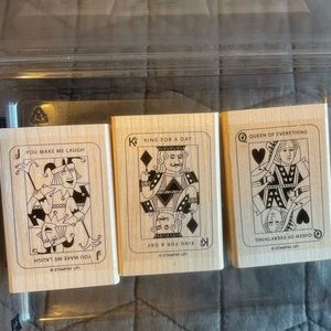 Stampin' Up! "Card Games" rubber stamp set of 3 Queen King Jack arts and crafts